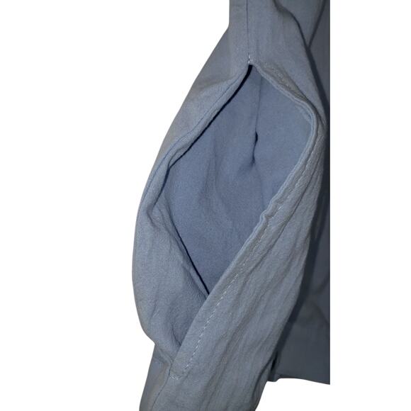 Soft Blue Linen Blend Pants Sz L Relaxed Straight Leg Breezy Cootagecore - Picture 7 of 14